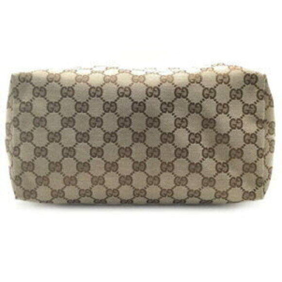 Gucci Tote Bag Charm Canvas Vernis Patent Leather Beige Brown - Picture 7 of 8
